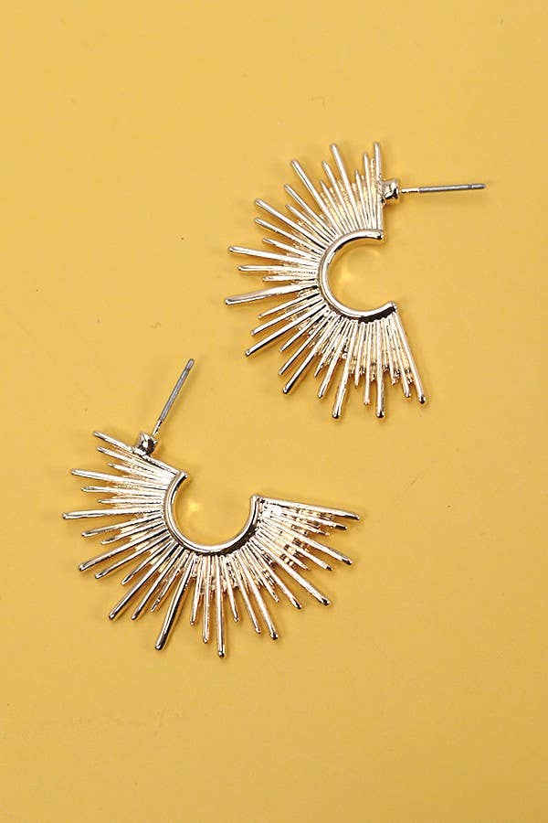 Amy Sunburst Hoop Earrings Gold