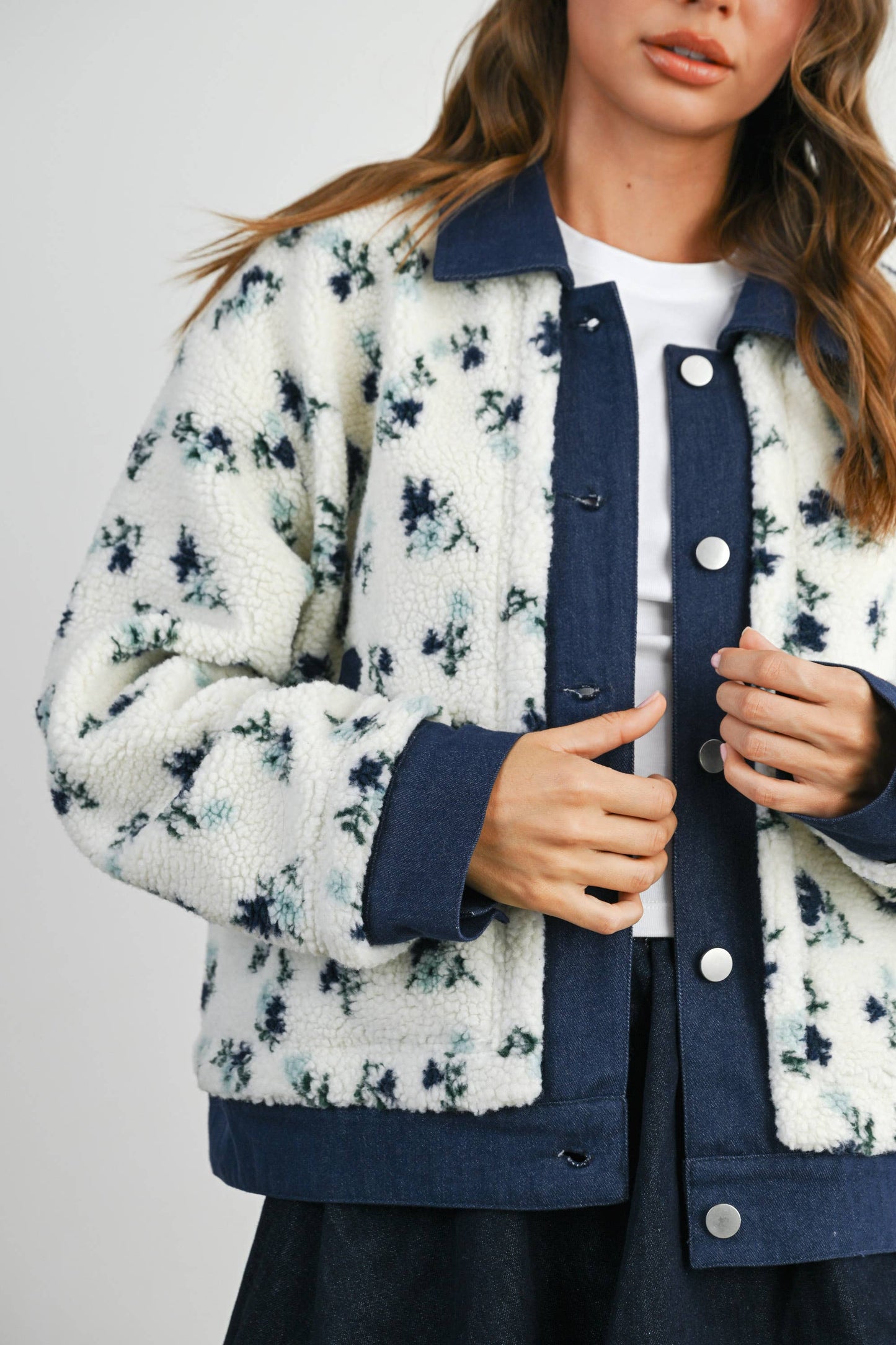 Fall Floral Denim Shacket