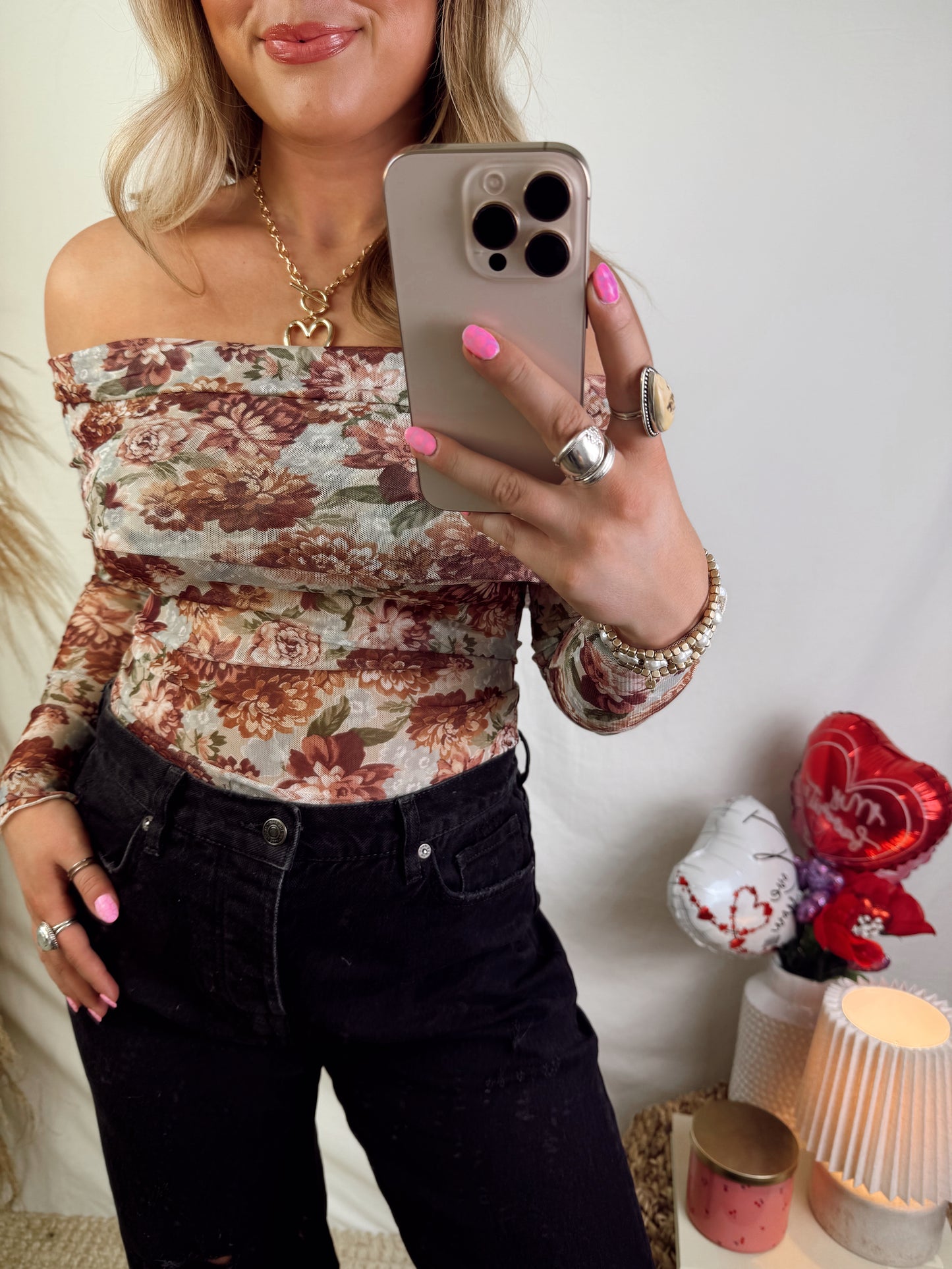Floral Off the Shoulder Bodysuit