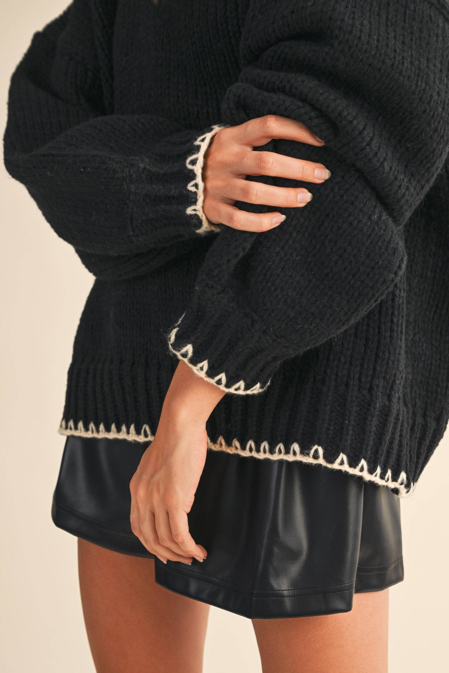 Black Contrast Stitch