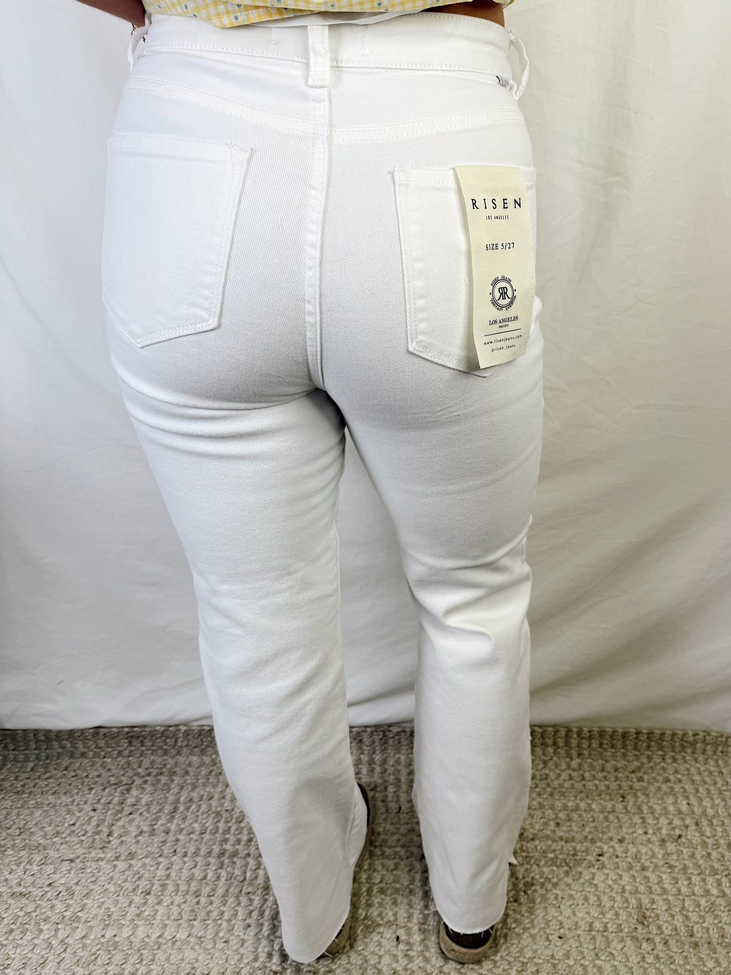 White High Rise Risen Jeans IMPERFECT