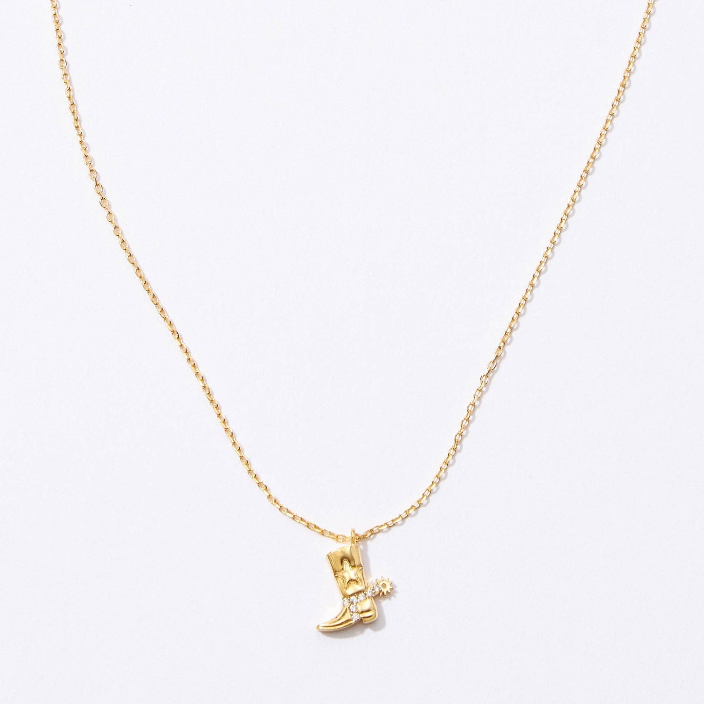 Petite Western Boot Pendant Necklace