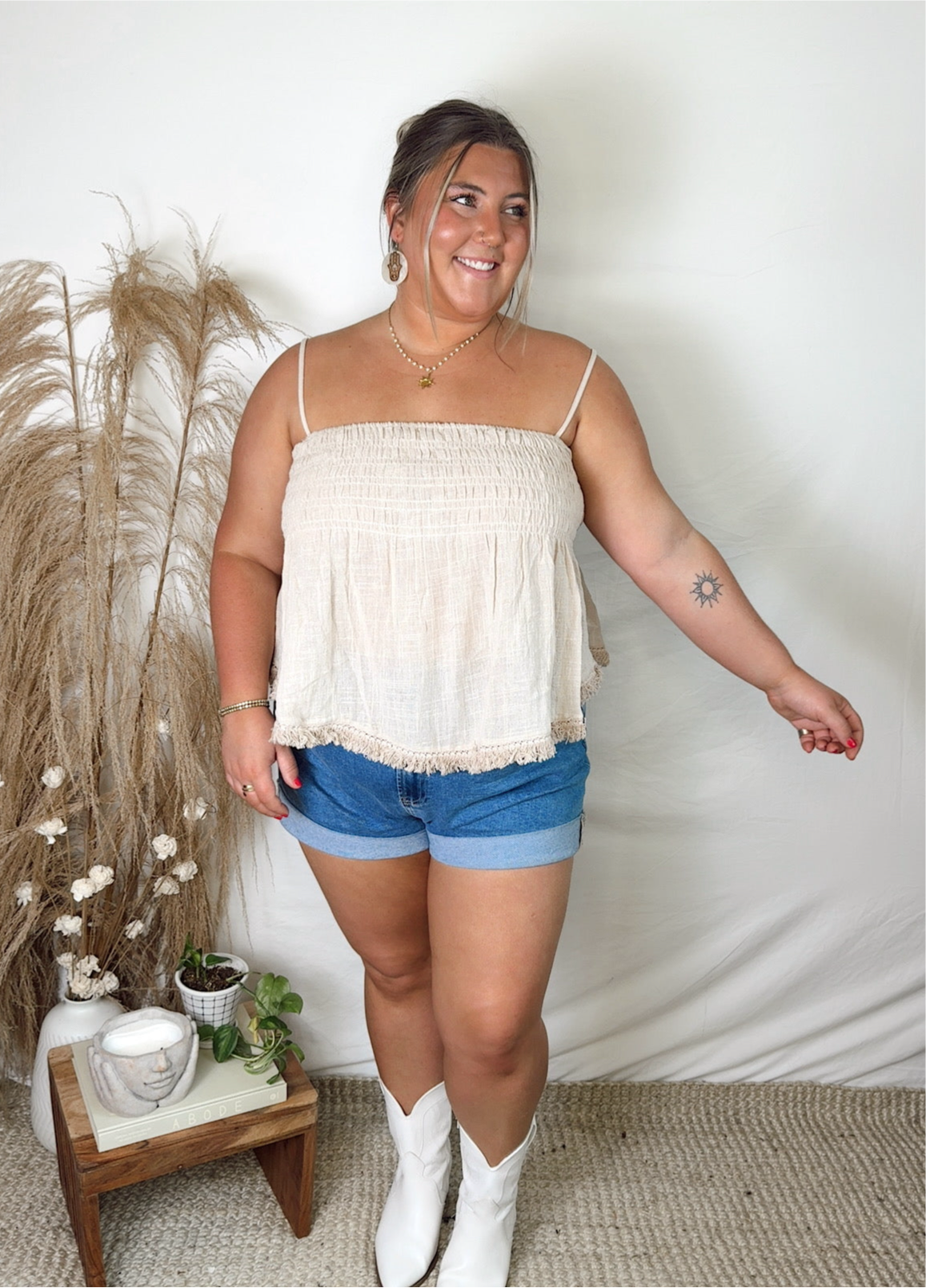 Sun Kissed Fringe Tank