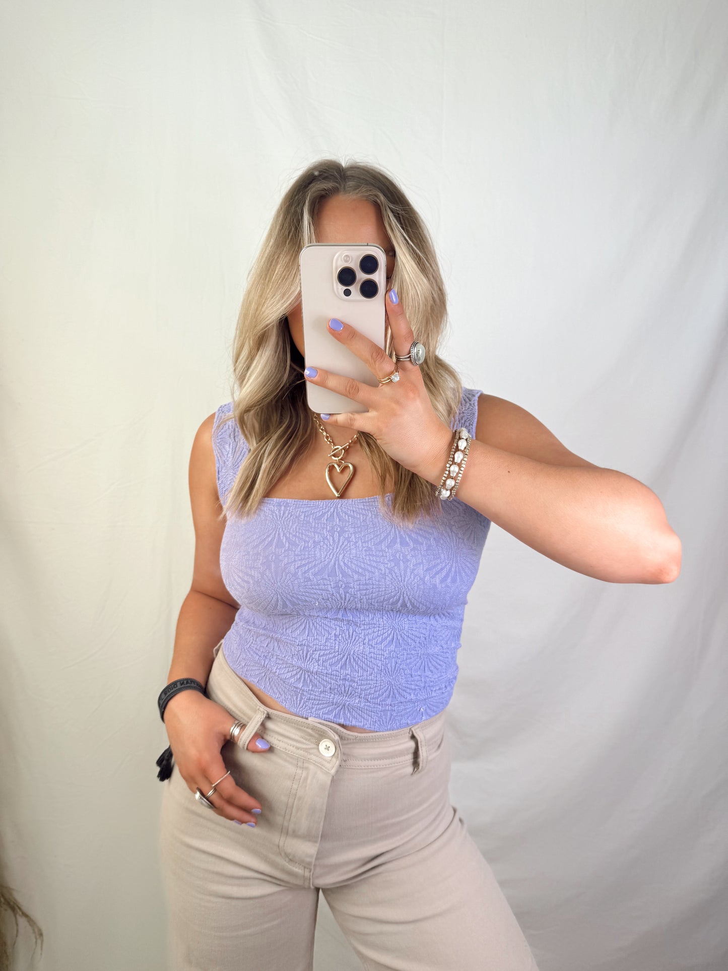 Floral Seamless Tank Lavender