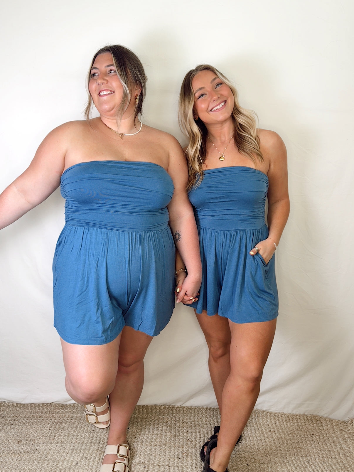 Sunny Days Romper - Dusty Blue