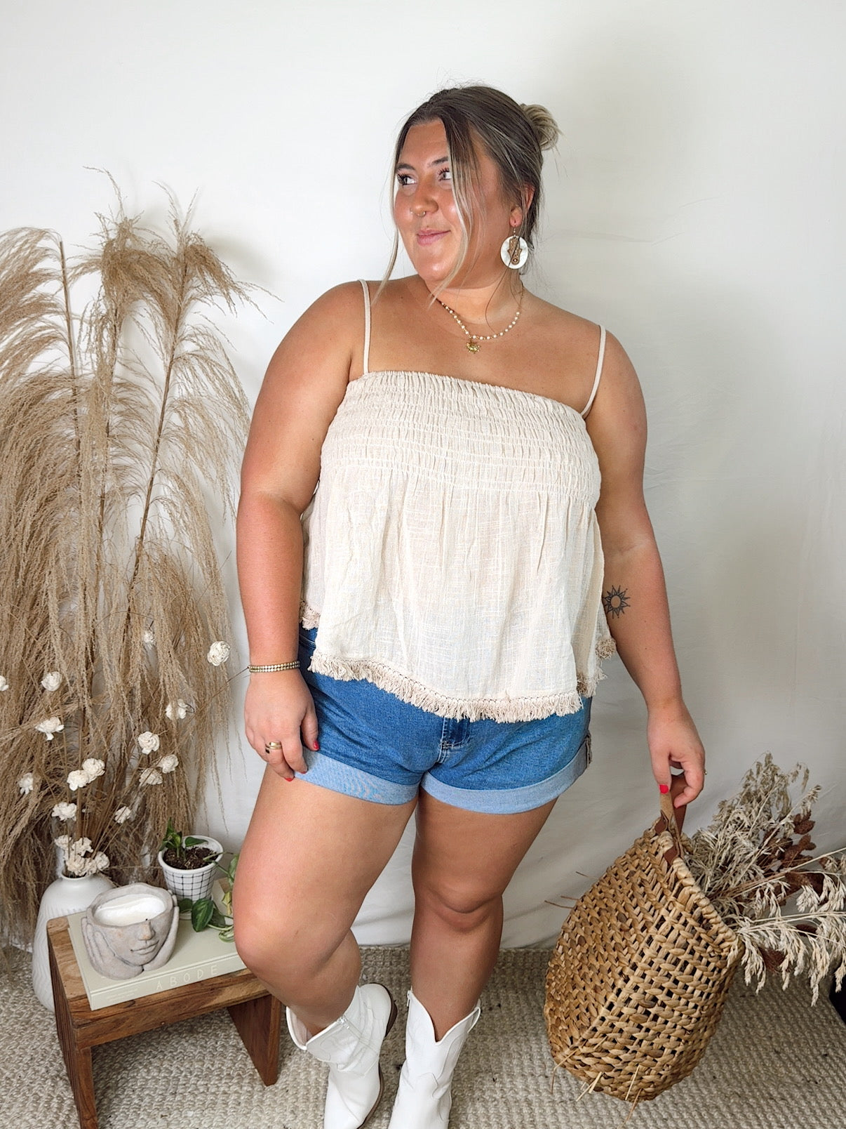 Sun Kissed Fringe Tank