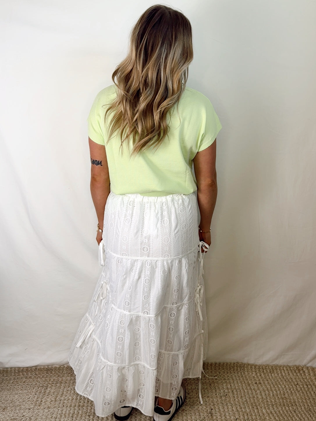 Freya Boho White Maxi Skirt