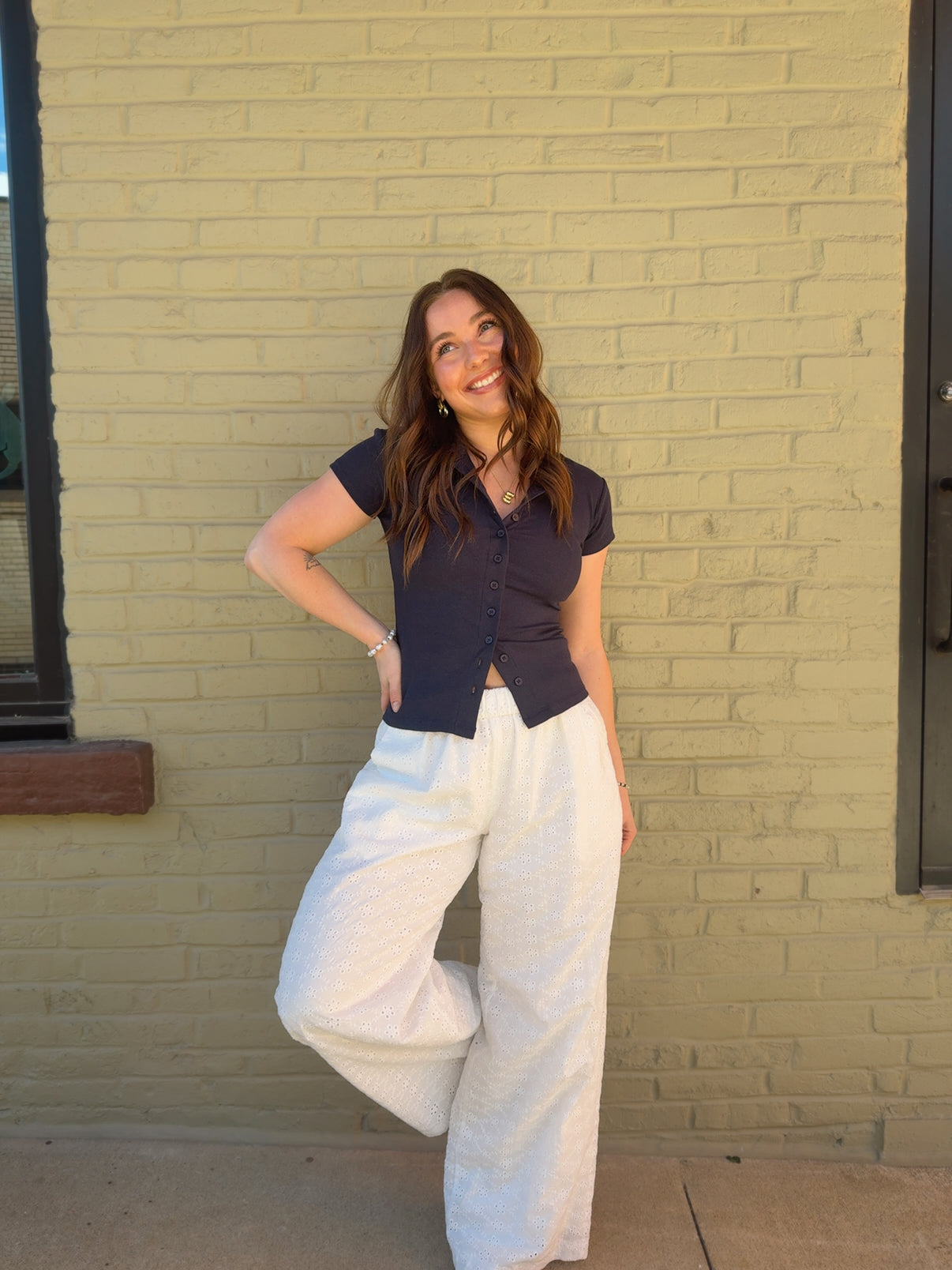 Leslie Button-Front Top