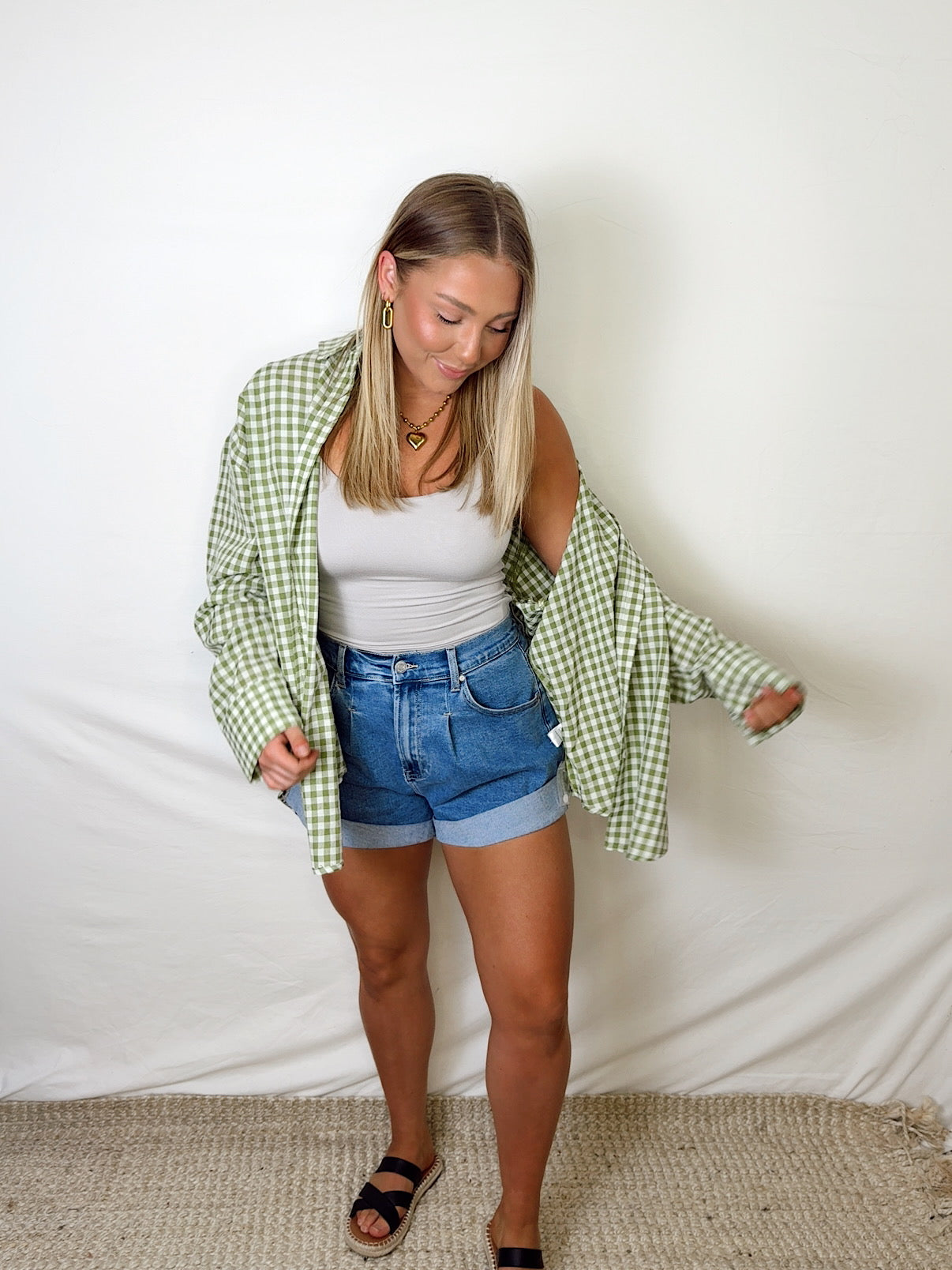 Scoop Neck Staple Tank Pebble
