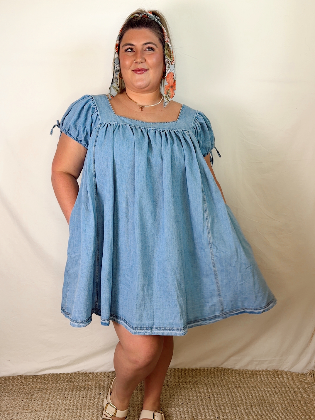 Darlin Denim Dress Plus