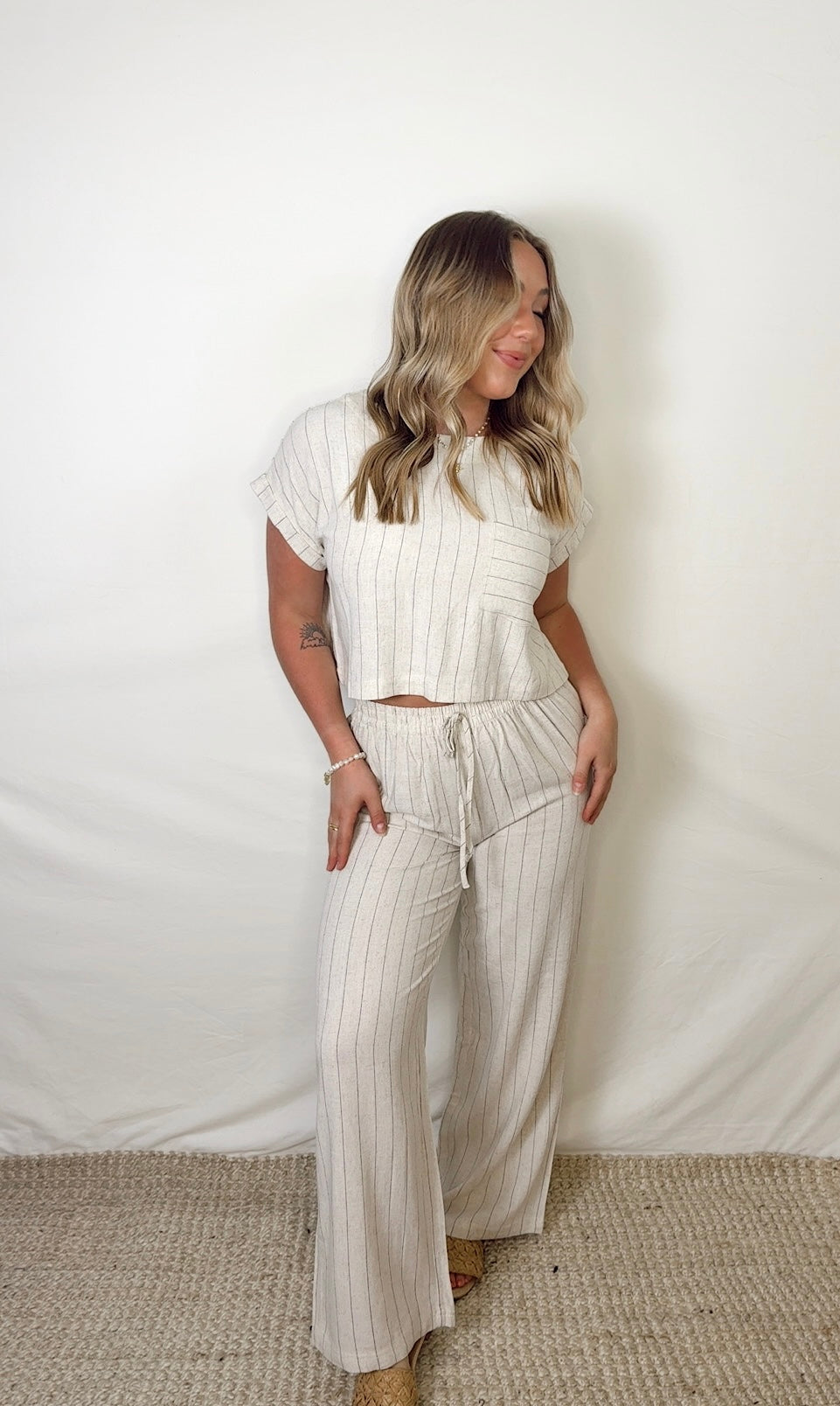 Pinstripe Linen Pants