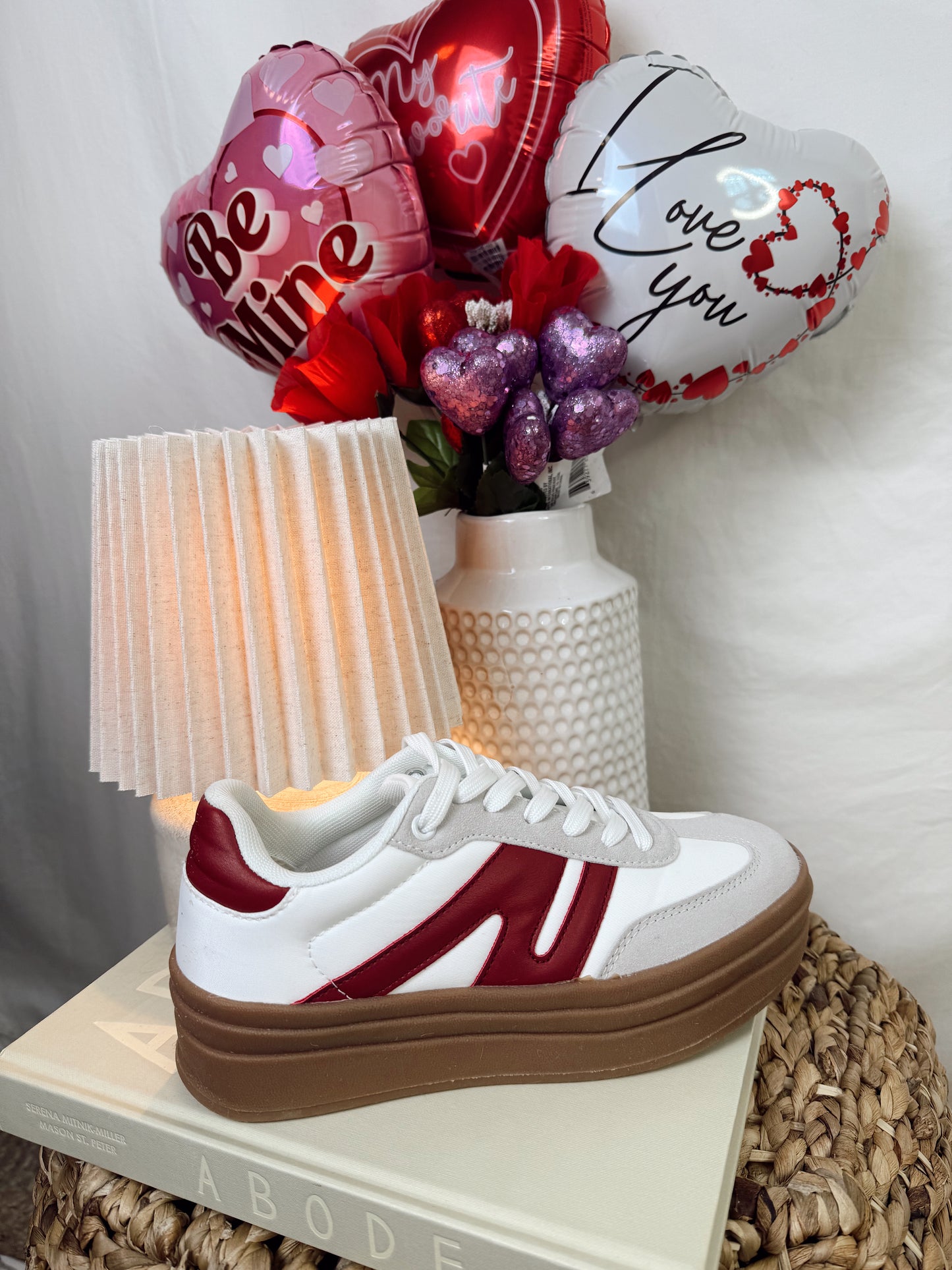 Platform Sneakers - Gray/Wine