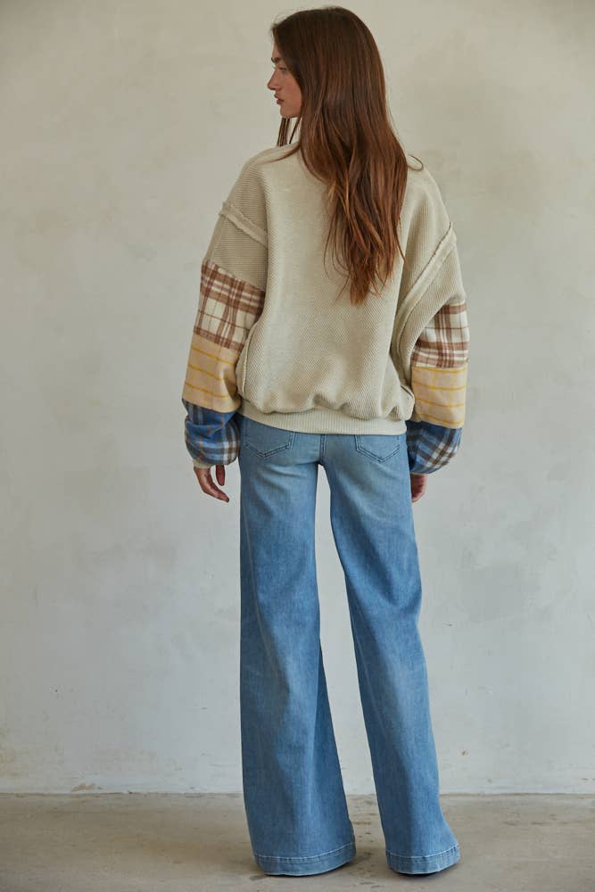 Plaid Patch Pullover