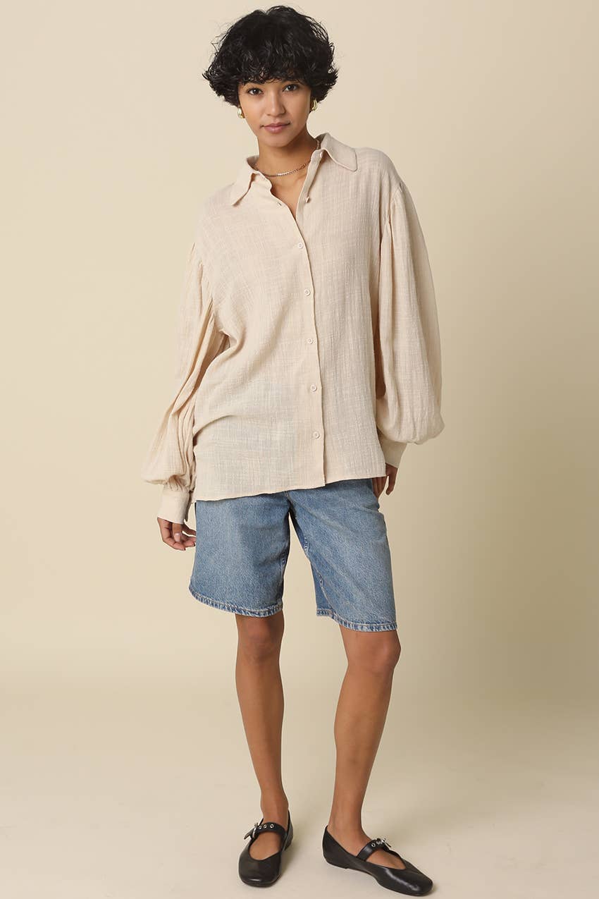 Aspen Textured Shirt - Natural