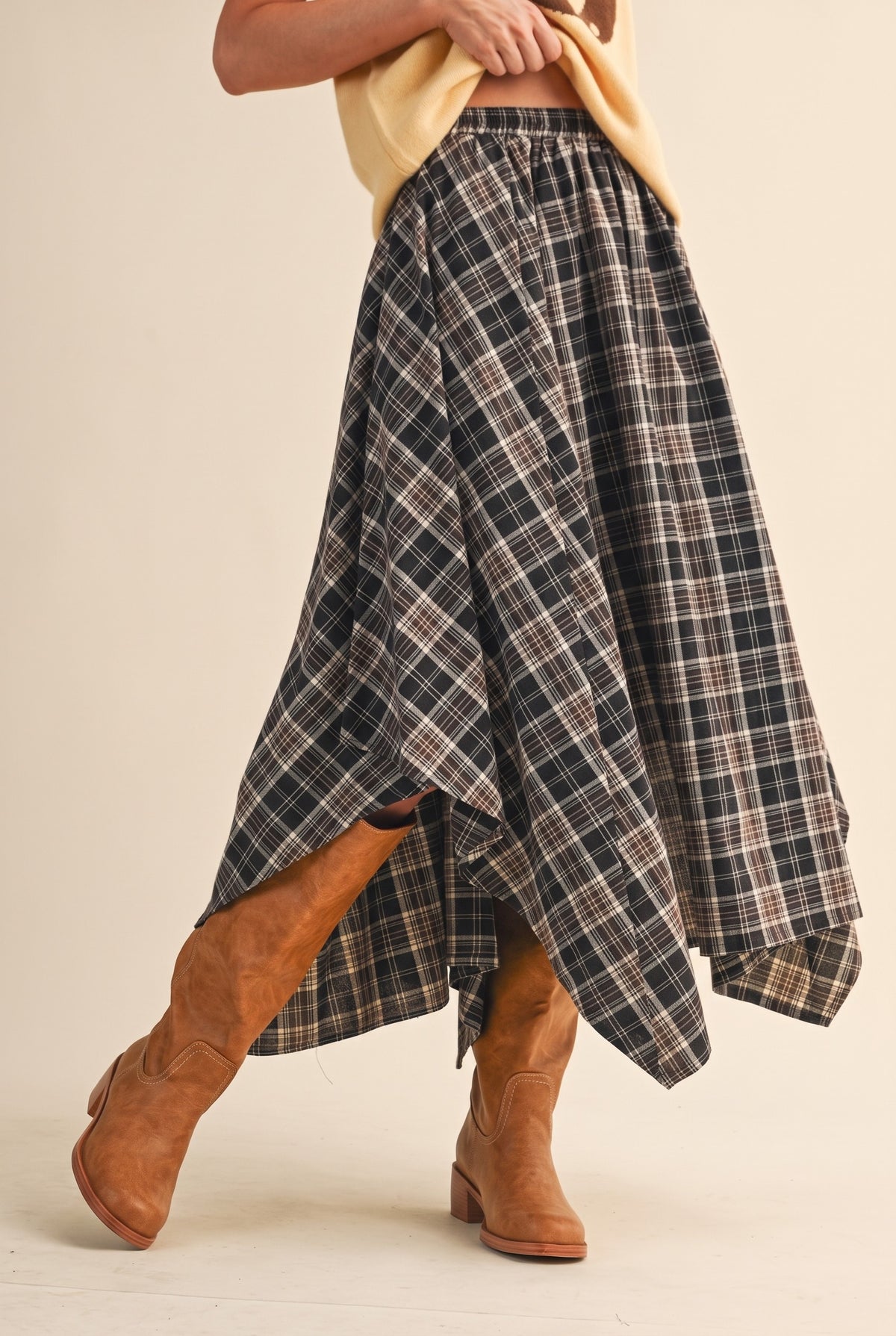Autumn In Plaid Skirt