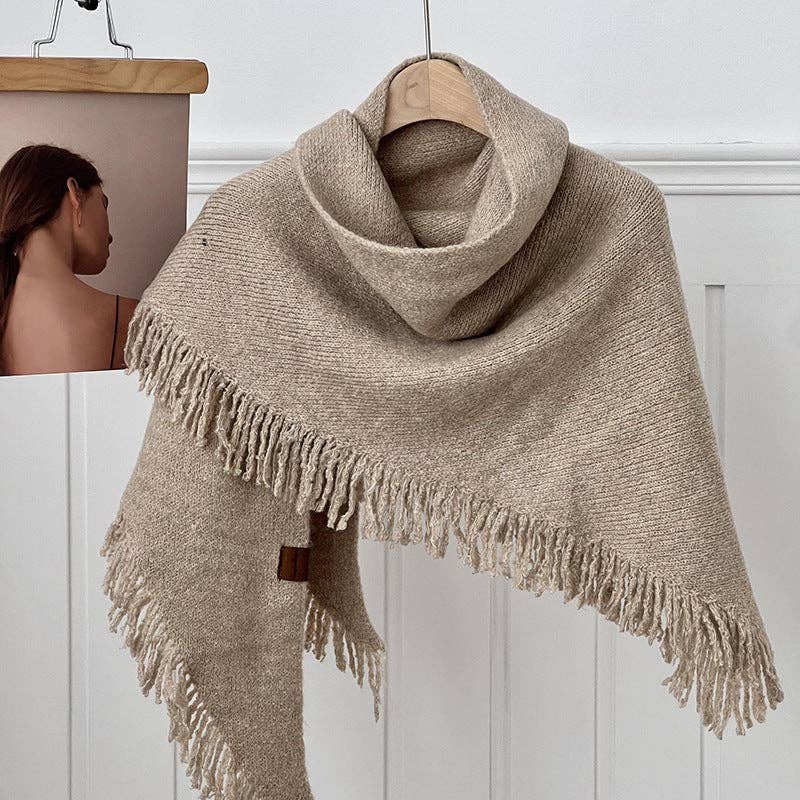 Tassel Knit Shawl Scarf