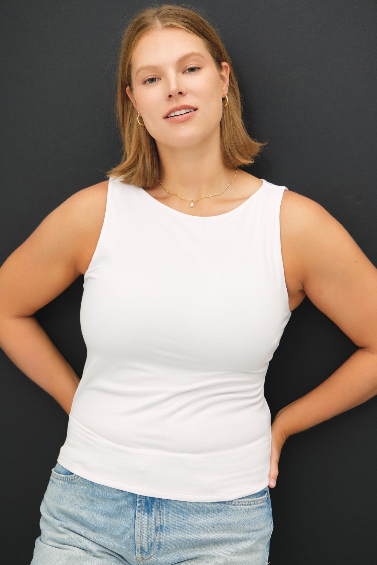 High Neck Staple Plus - White