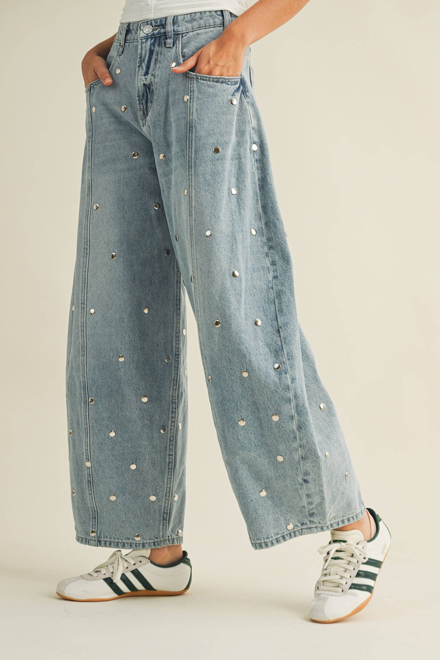 The Nova Studded Barrel Jeans