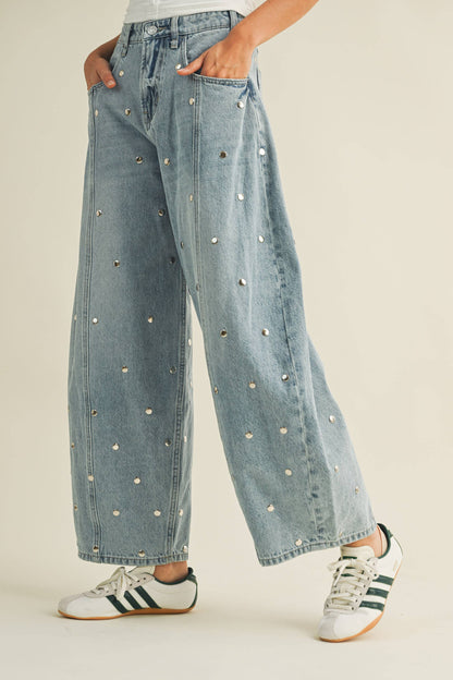 The Nova Studded Barrel Jeans
