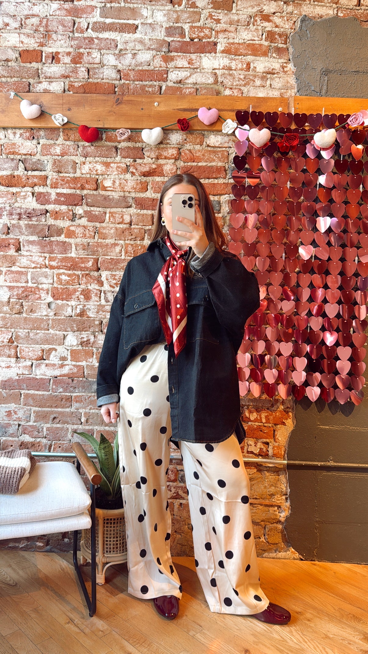 Polka Dot Satin Pants