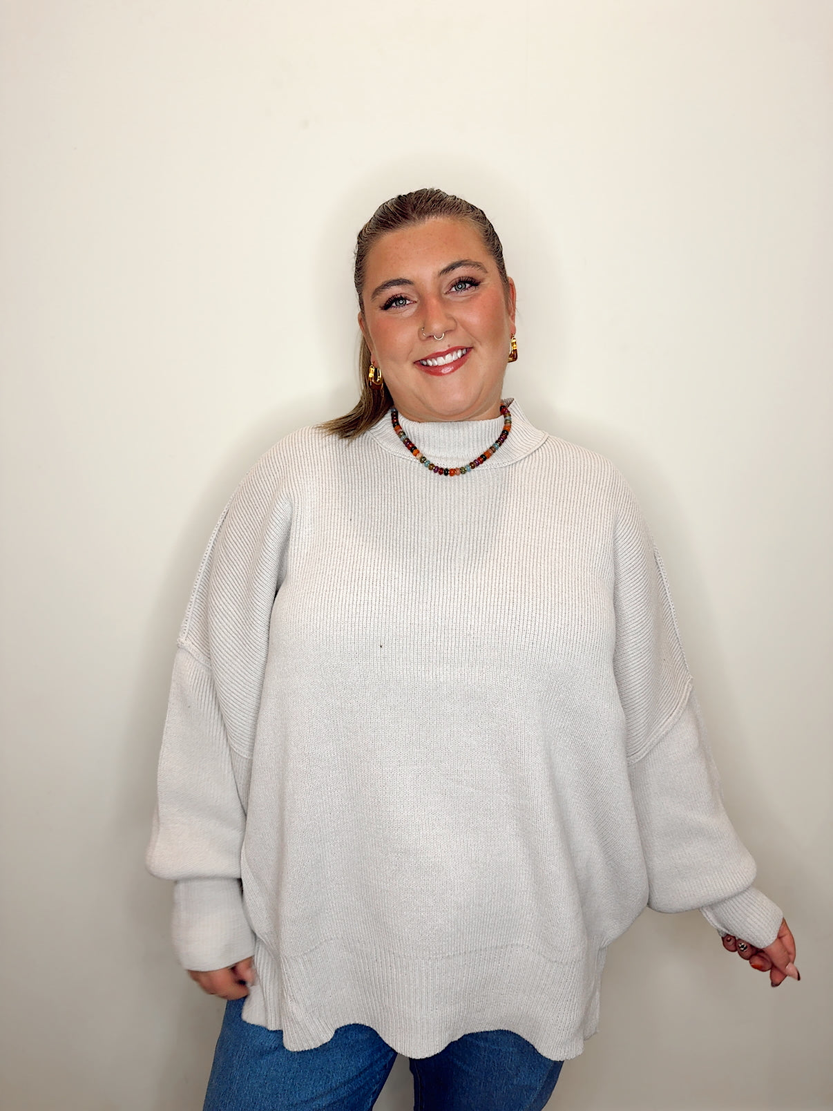 Oversized Comfort Sweater Bone