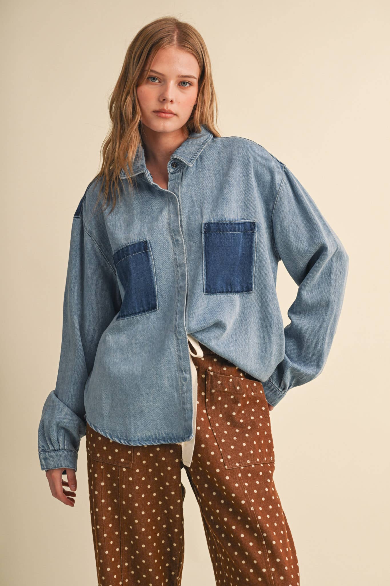 The Color-block Button up