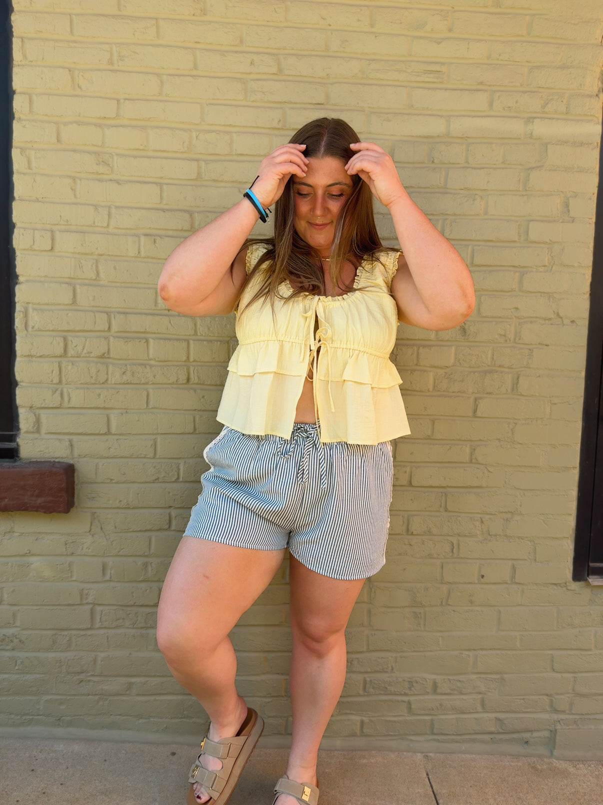 Capri Stripe Shorts - Plus