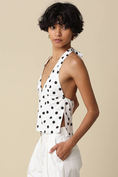 Juri Polka Dot Halter Top