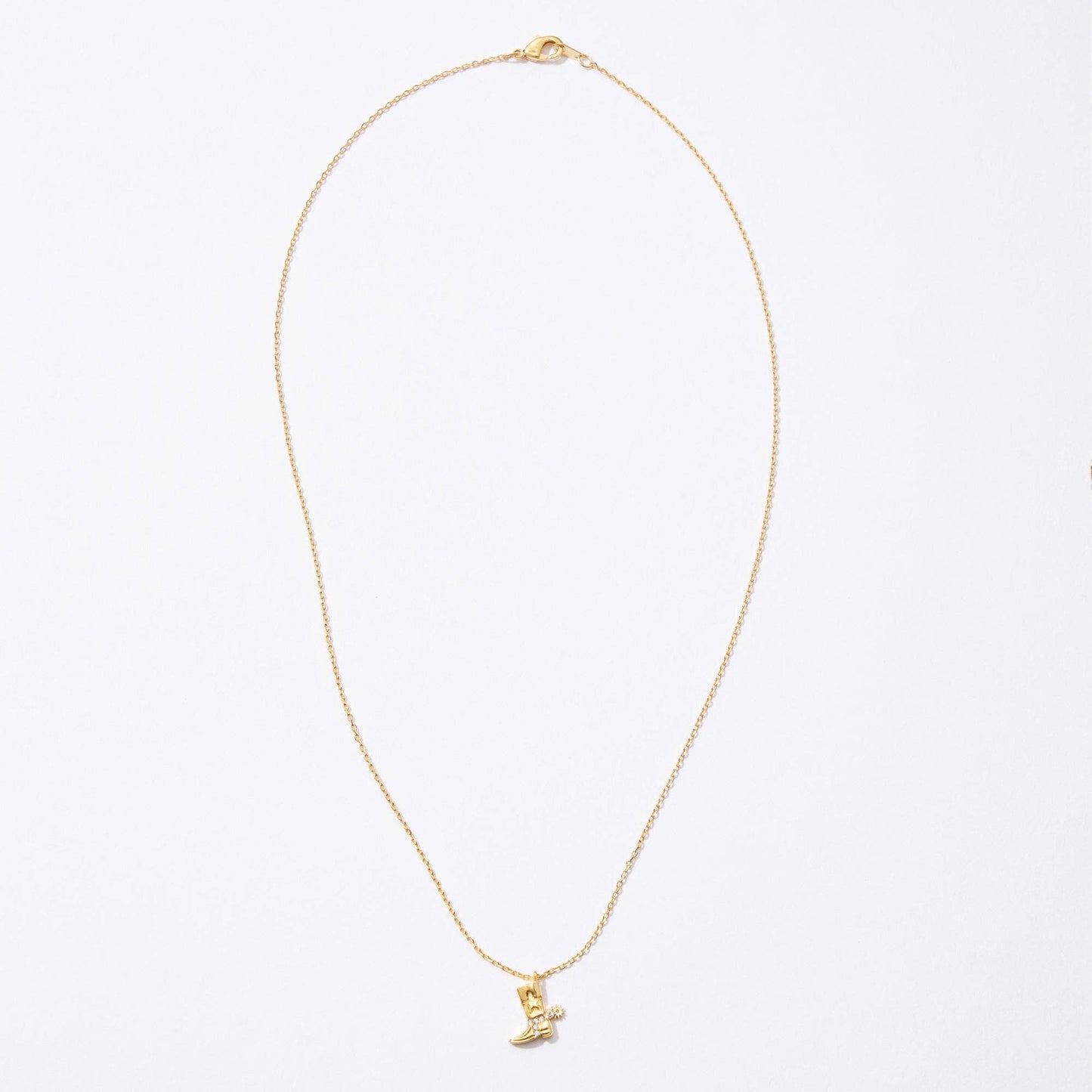 Petite Western Boot Pendant Necklace