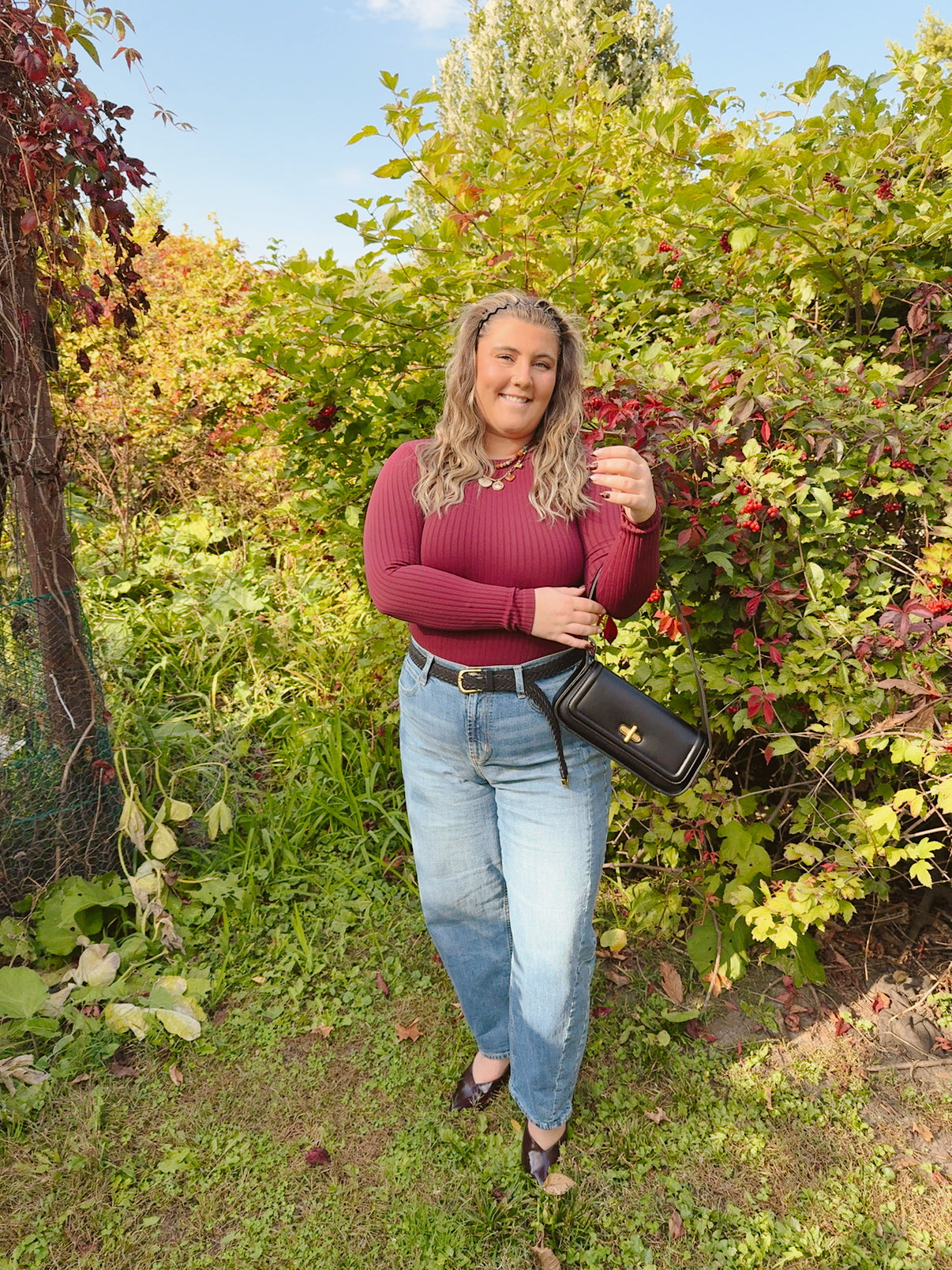 Cranberry Charm Ribbed Long Sleeve