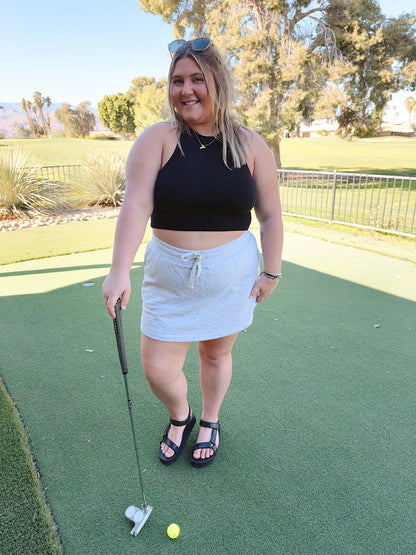 Basic Smocked Tank Black