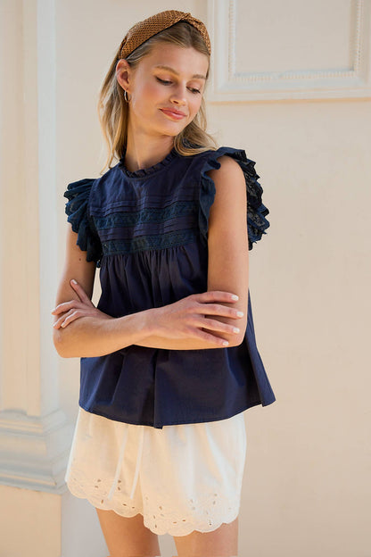 Indigo Lace Blouse