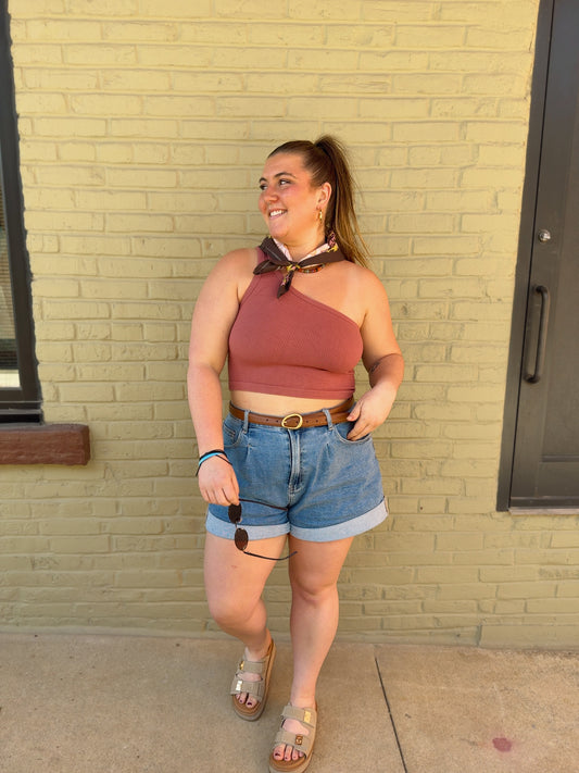 One Of A Kind Top Dusty Red