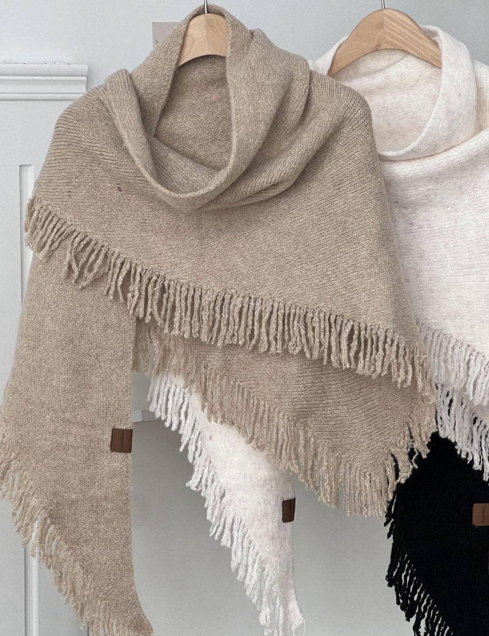 Tassel Knit Shawl Scarf