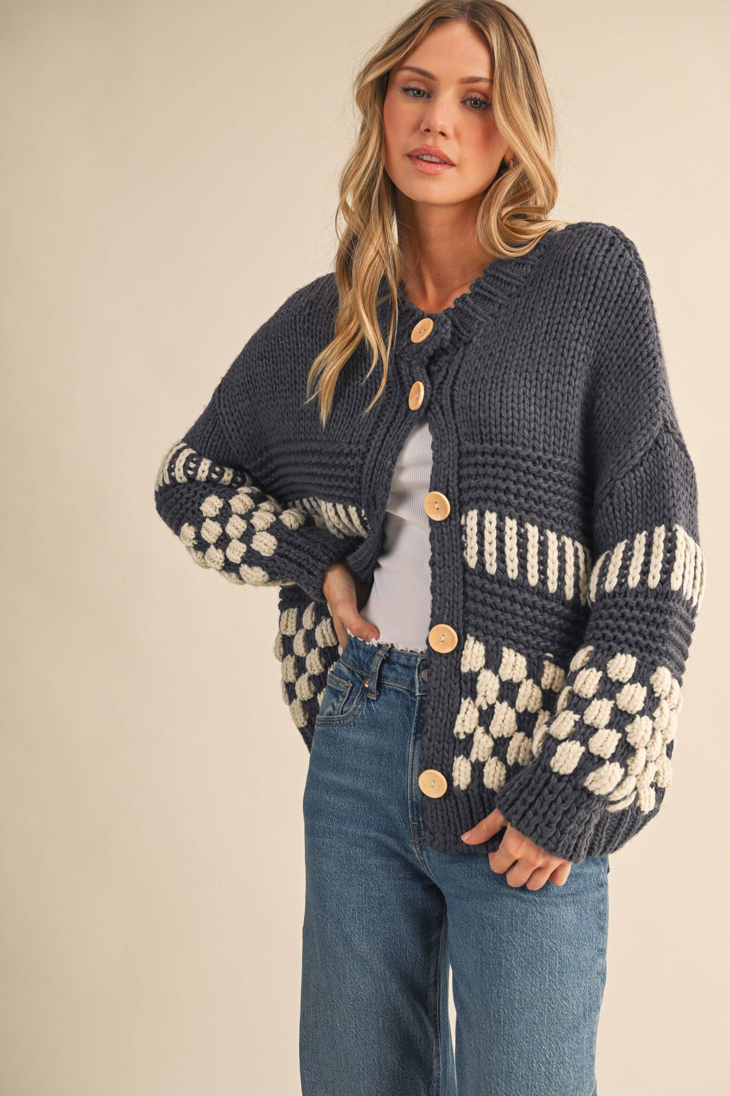 Bonfire Check Cardigan