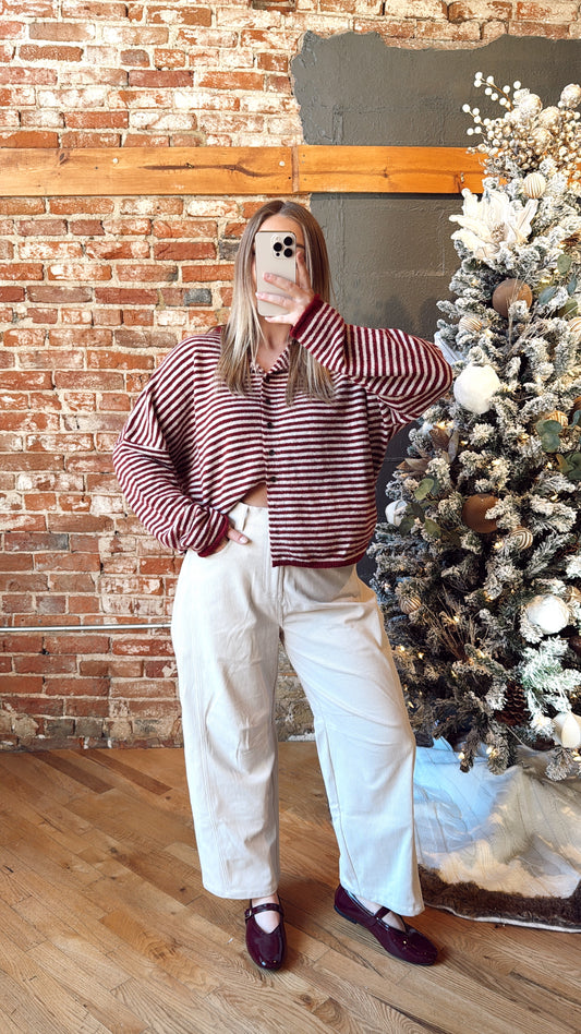 Peppermint Stripe Cardigan