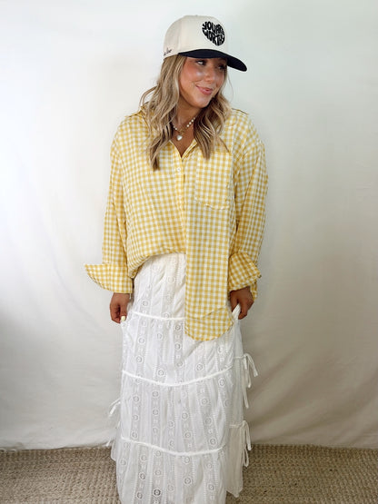 Freya Boho White Maxi Skirt