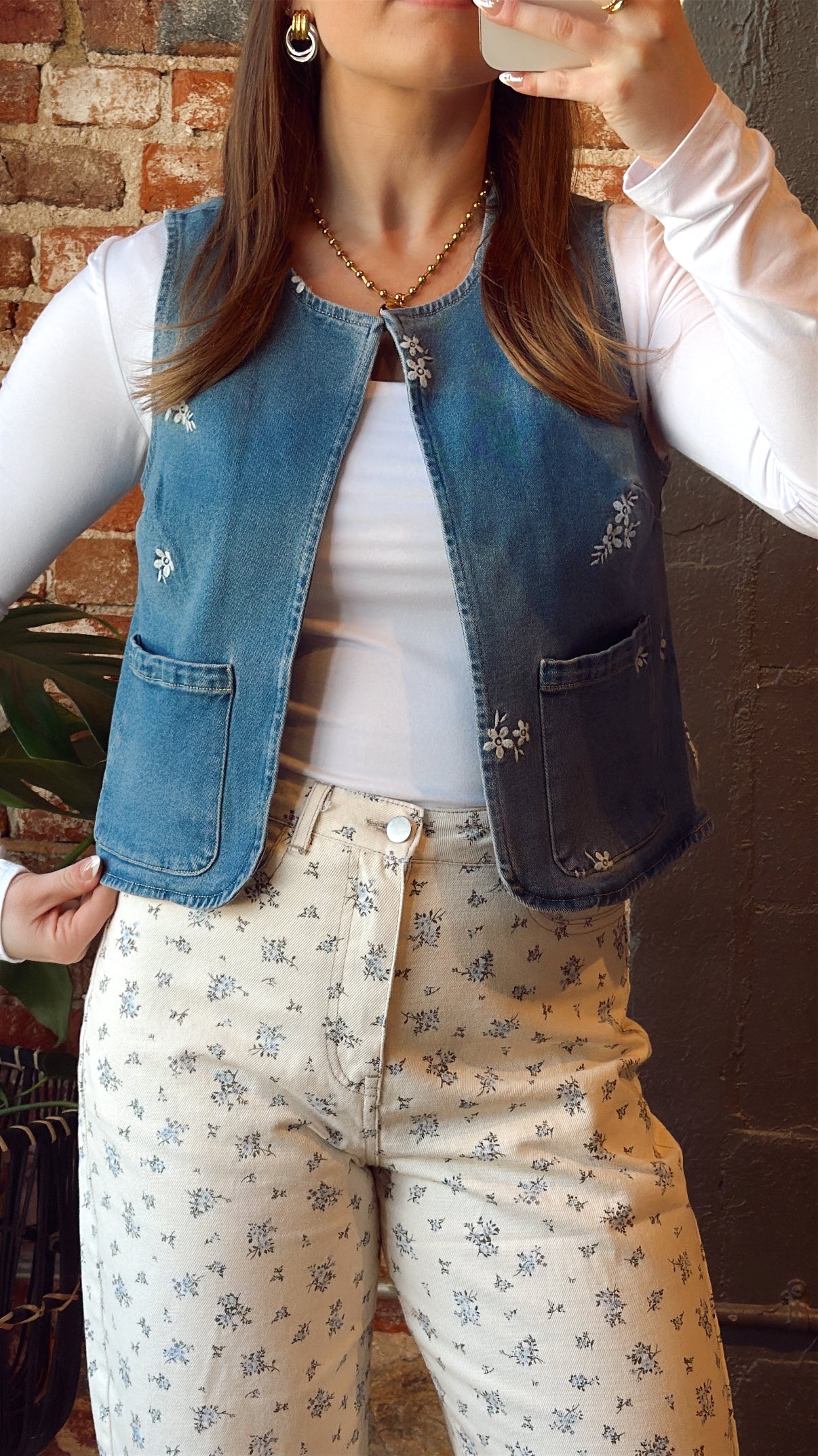 PREORDER Wildflower Stitch Denim Vest