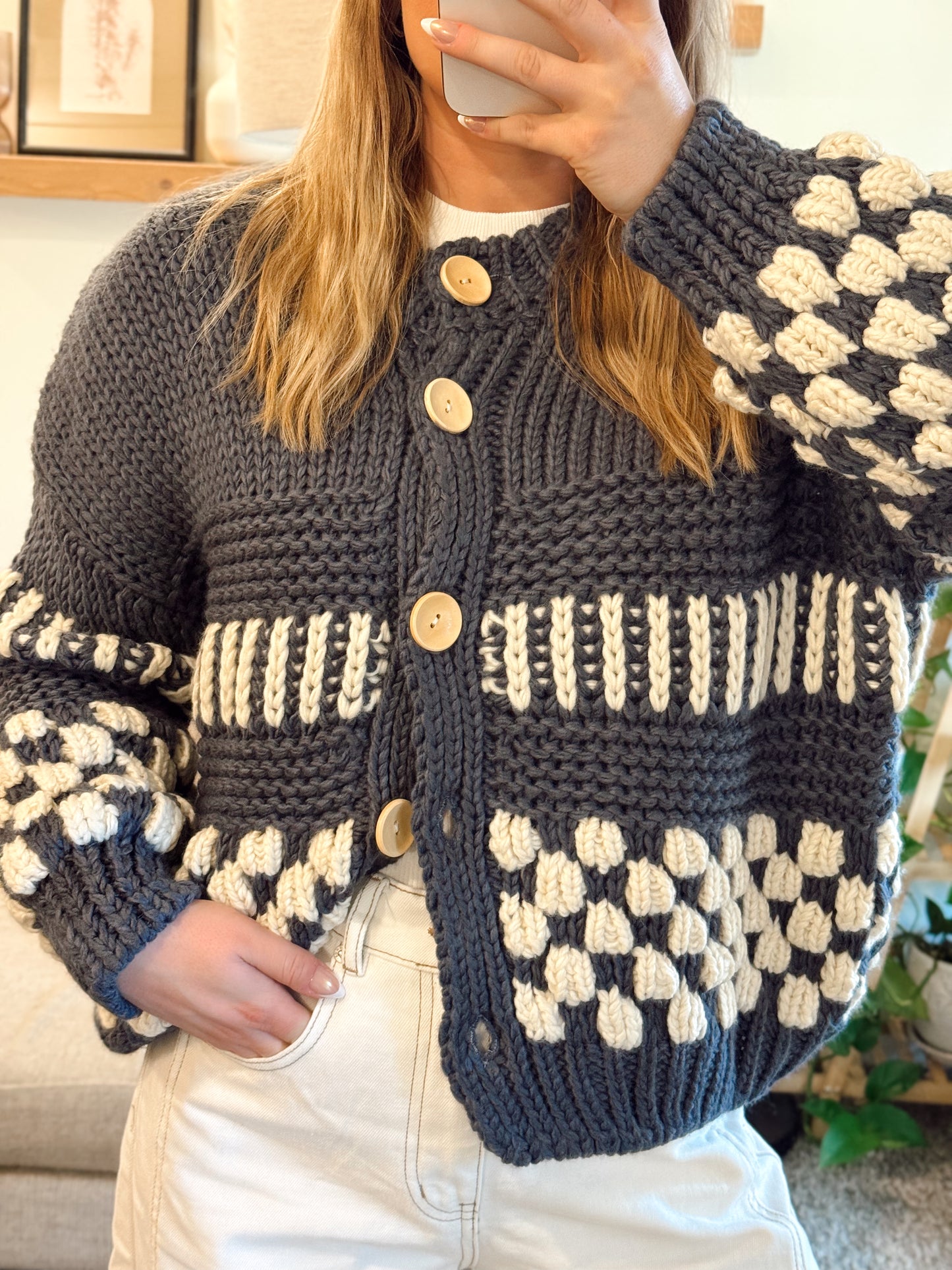 Bonfire Check Cardigan