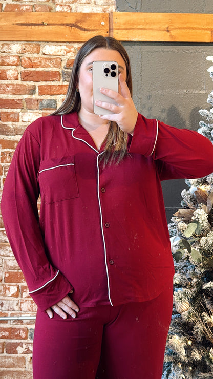 Kiss Me Goodnight Pj's - Burgundy