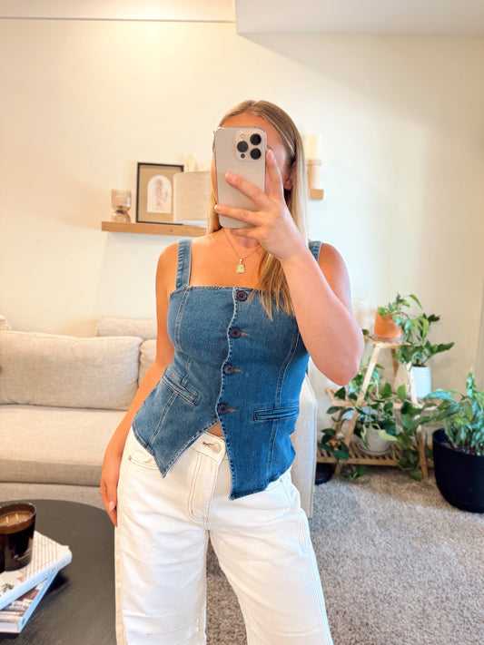 Snap To It Denim Top