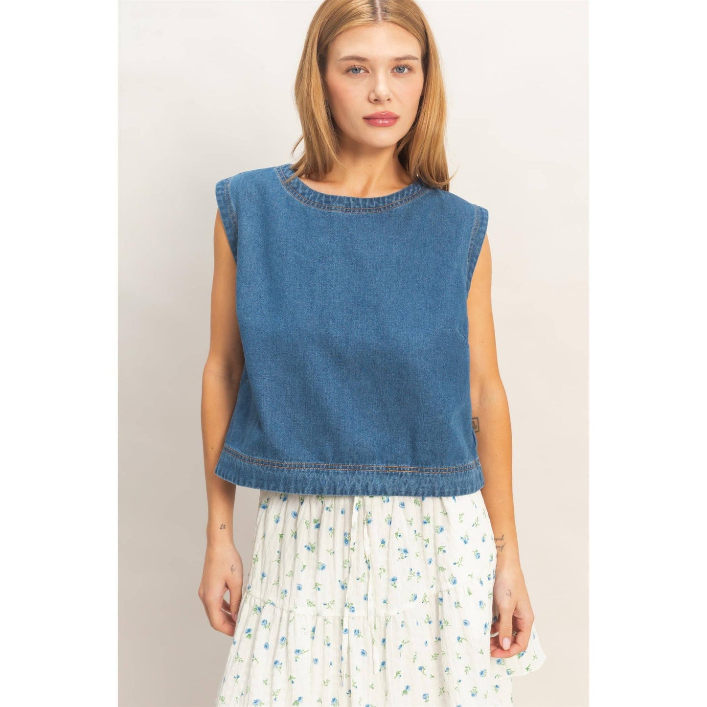 Monroe Denim Top