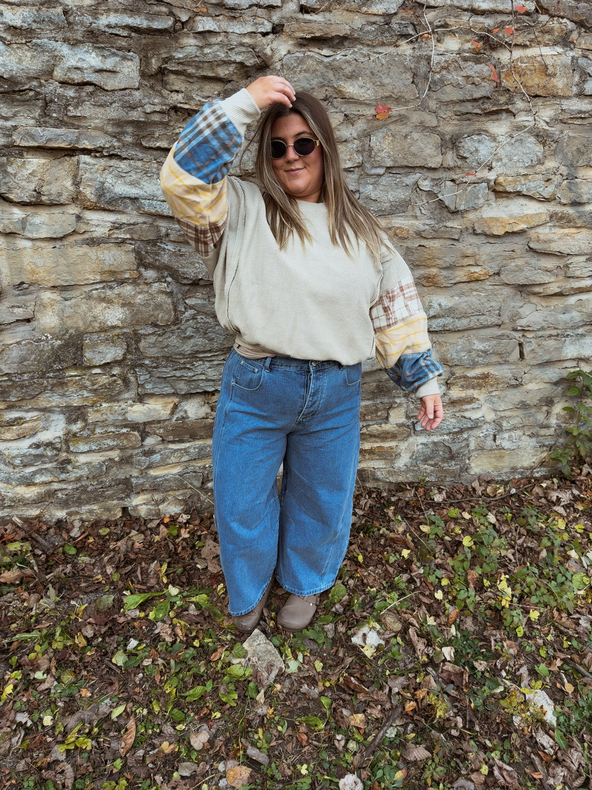 Plaid Patch Pullover