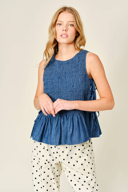 Blue Haven Smocked Top