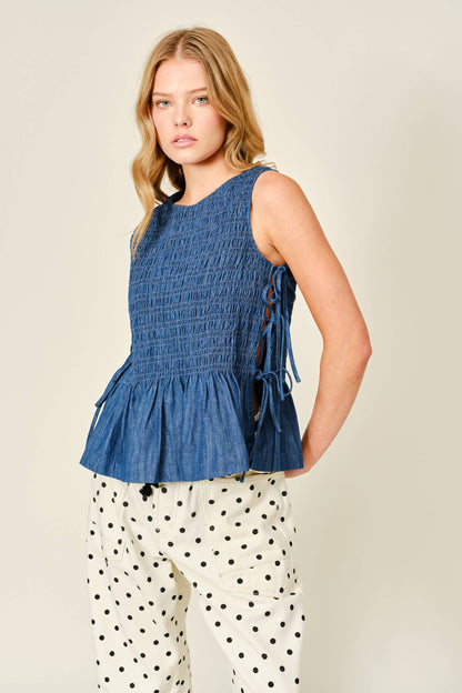 Blue Haven Smocked Top