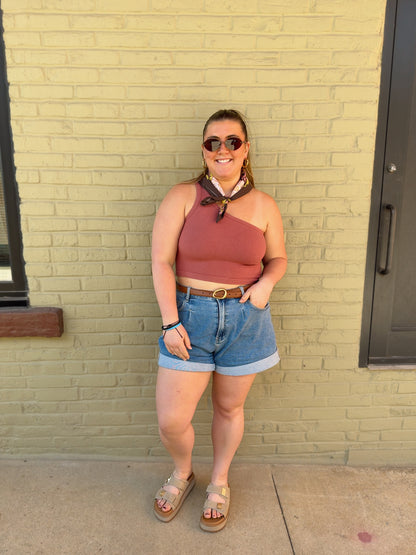 One Of A Kind Top Dusty Red