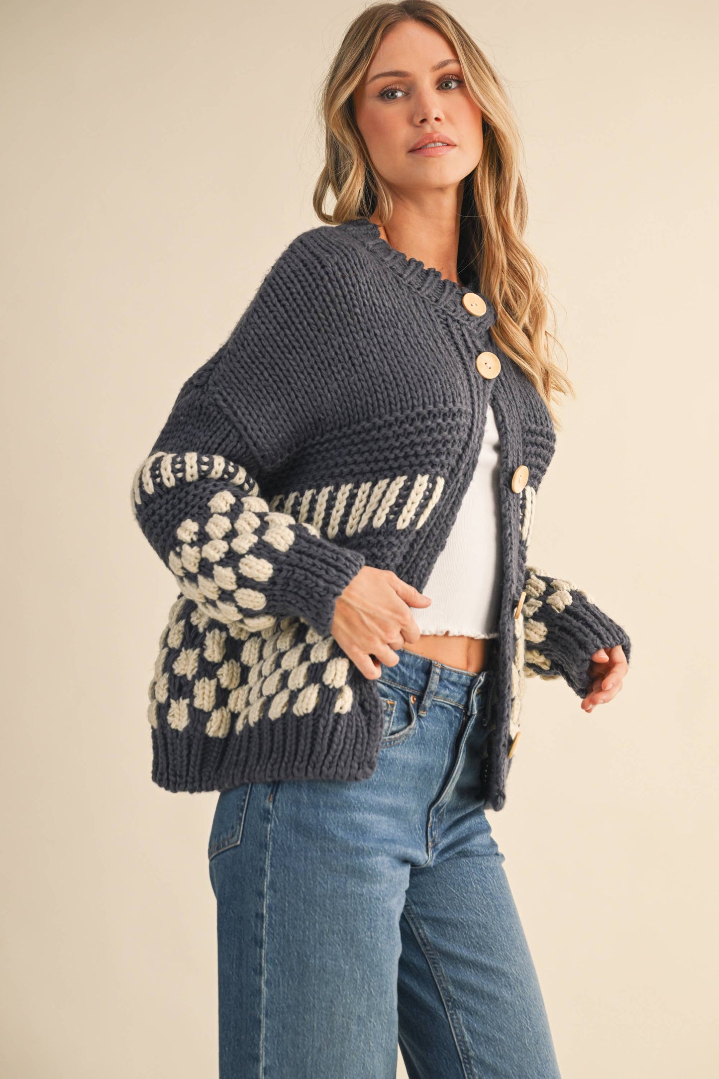 Bonfire Check Cardigan