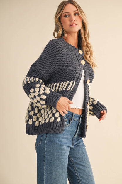 Bonfire Check Cardigan