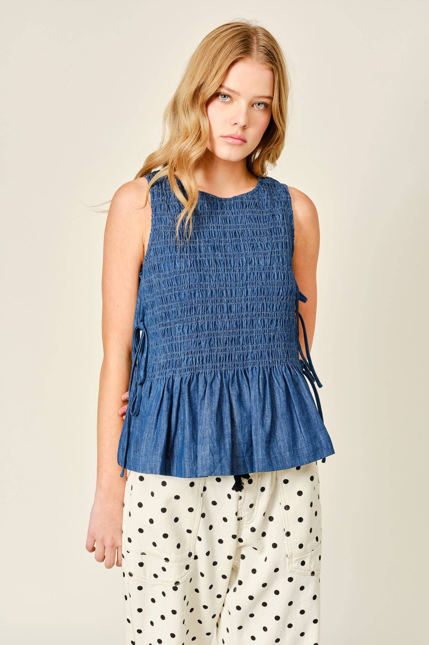 Blue Haven Smocked Top