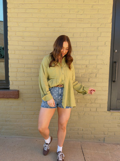 Margot Dot Denim Shorts